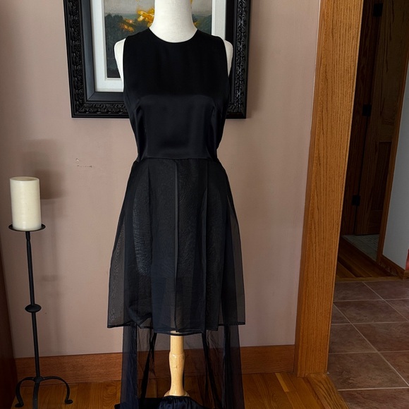 Vintage Morgane Le Fay 2 piece Black Sleeveless silk dress.  Small - Picture 5 of 10